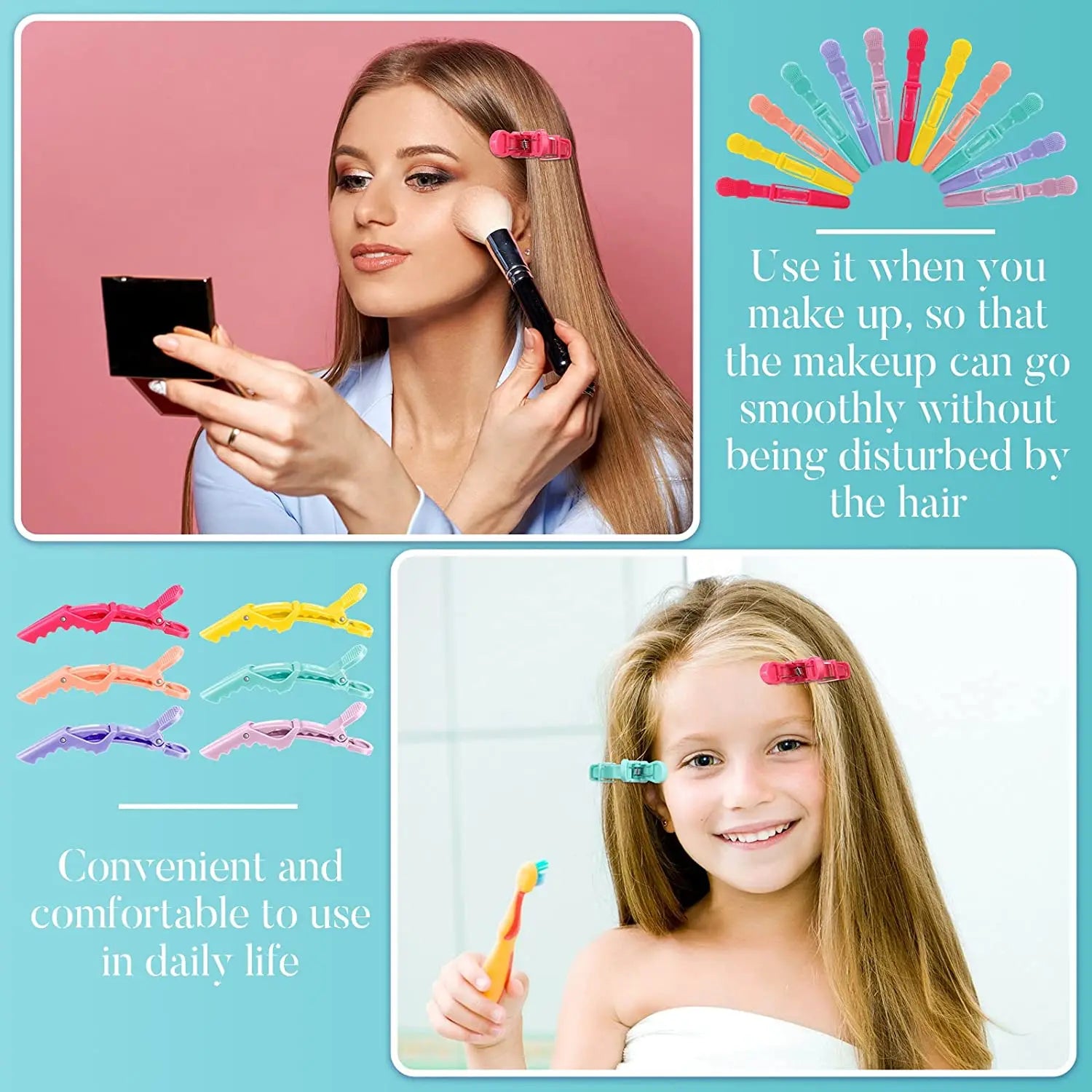 10PCS/LOT Hairdressing Alligator Plastic Hair Clips Clamps Holding Hair Section Claw Bow Hairpins Hair Styling Accessories