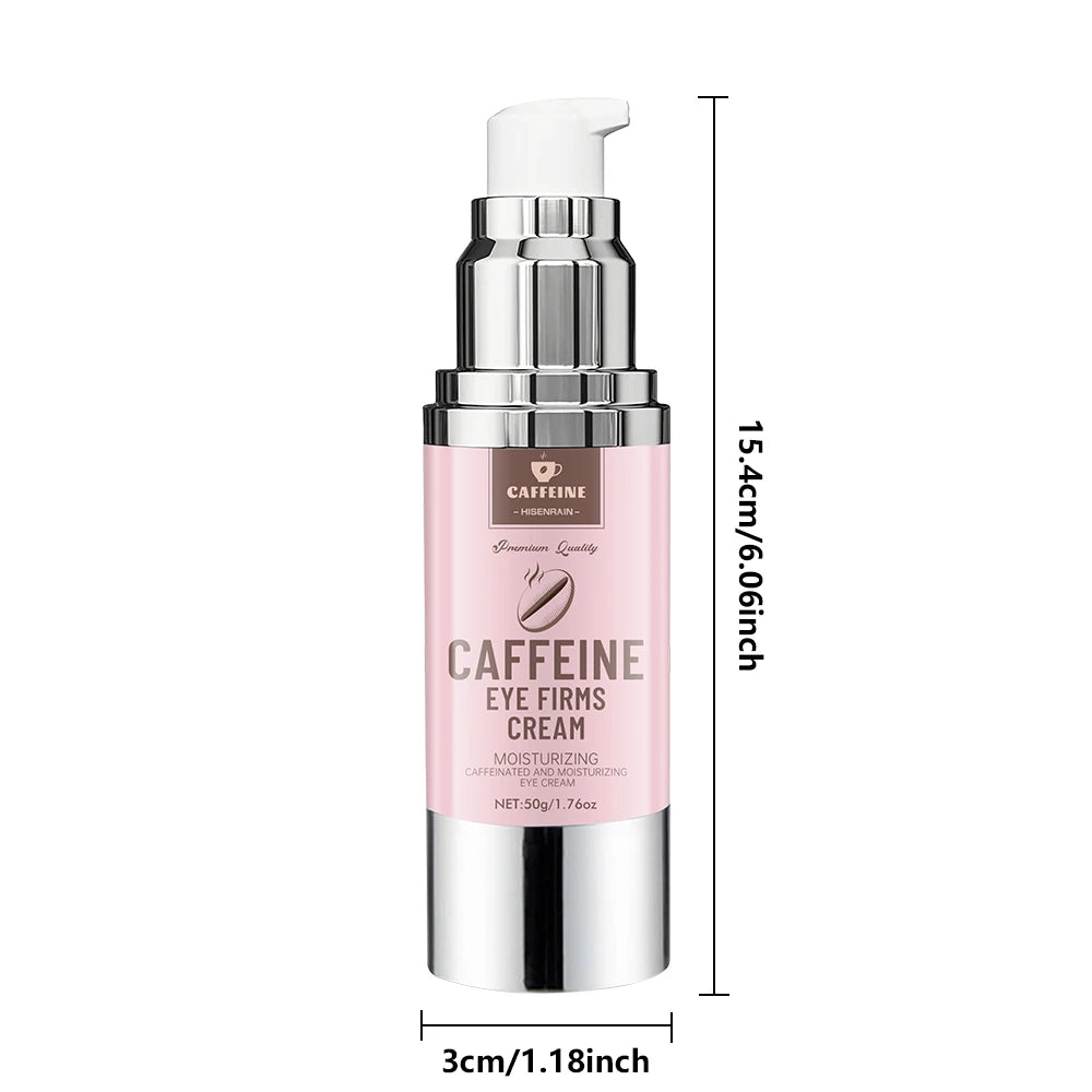 HISENRAIN Under Eye Cream with Caffeine, Vacuum Pump Anti-Aging Firm & Lift Dark Circles Puffiness, Professional Eye Treatment.