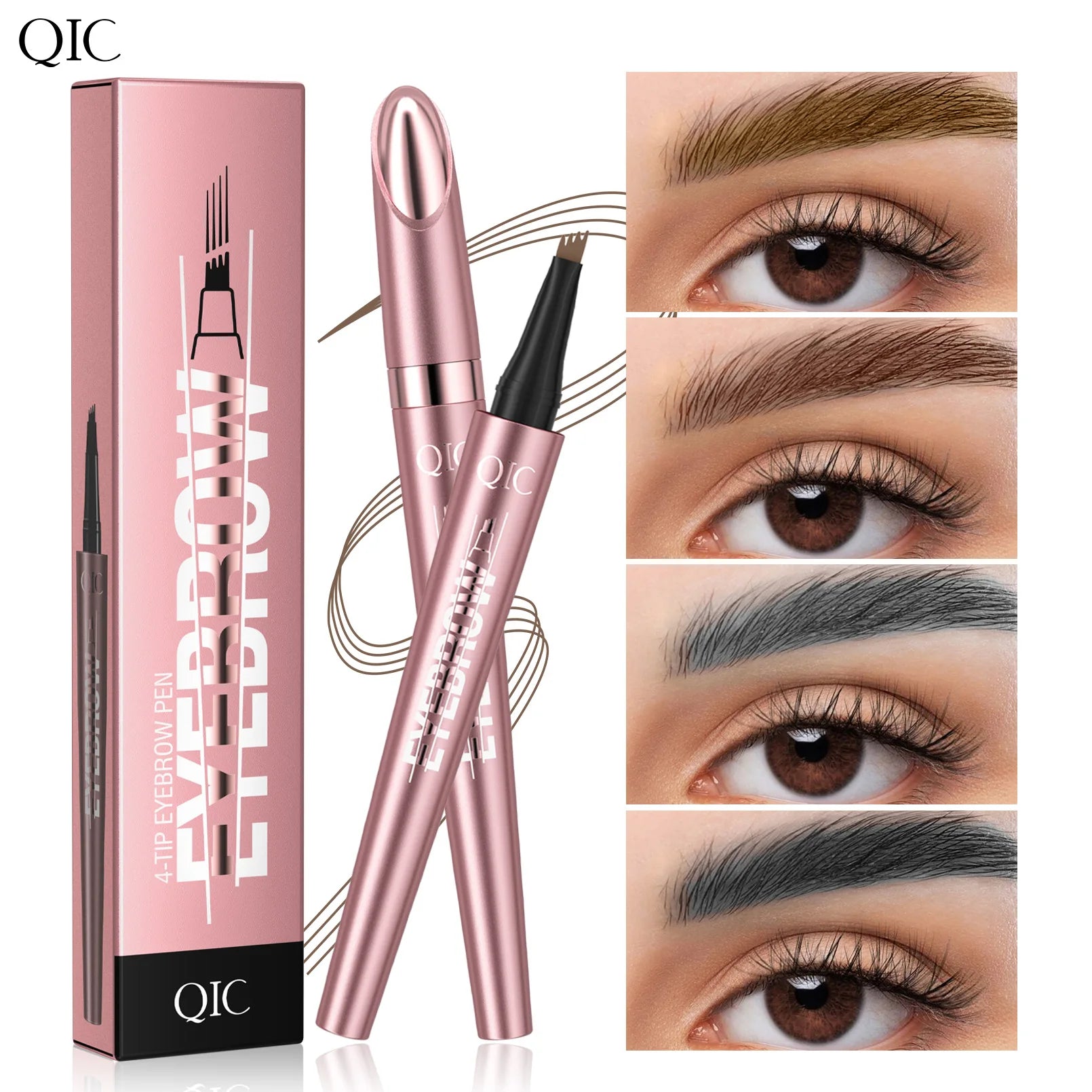 Four Claw Liquid Eyebrow Pen Waterproof Sweatproof Long Lasting 3D Wild Brow Microblading Makeup for Beginners