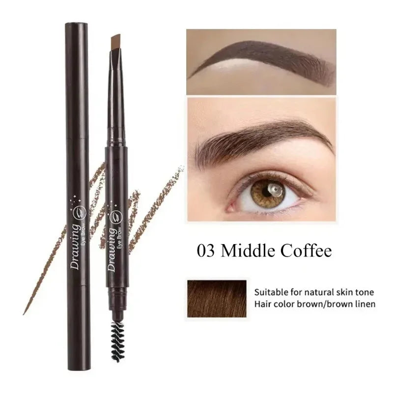 Double-headed Eyebrow Pencil Extremely Fine Waterproof Eyebrow Enhancers Long Lasting Brow Cosmetics Professional Brow Makeup