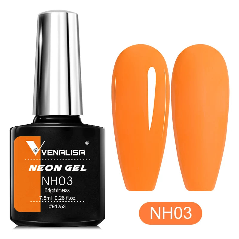VENALISA NEW 7.5ml Neon Summer Nail Gel Polish Color Nail Lacquer SoakOff UV LED Colorful Long Lasting CANNI Nail Varnish Polish
