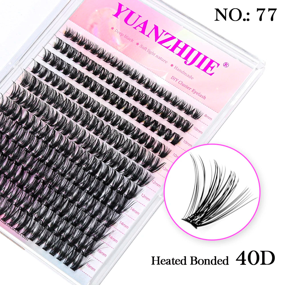 Mix Color 144 Russian Volume YUANZHIJIE False Eyelashes Natural Soft DIY Cluster Segment Lashes Cute Deer Rainbow Eyelashes