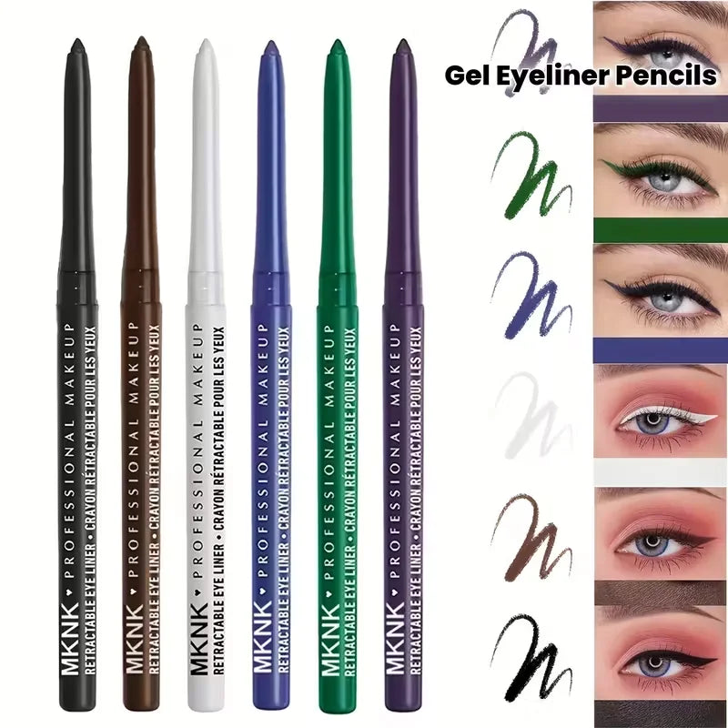 Auto Rotating Eyeliner Gel Pencil &Lip Liner,Easy to Color High Pigment Eye Makeup Pen,Waterproof Long Smudge Resistant Cosmetic