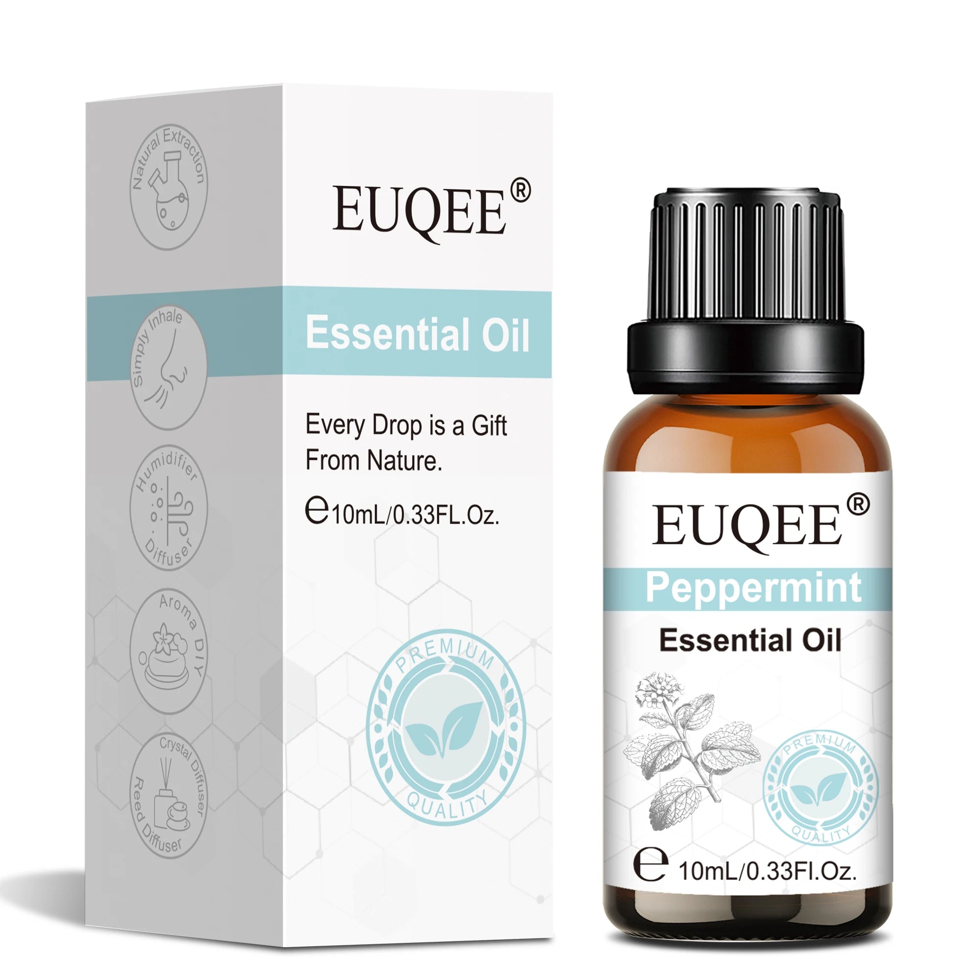 Euqee 10ml 100ml Natural Plant Essential Oil Frankincense Lemongrass Citronella Fragrance Oil For Diffuser Aroma Candle Perfume