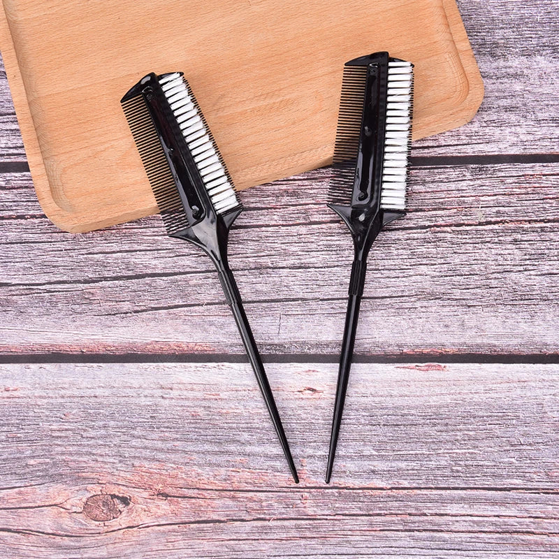 Professional Hairdressing Double Side Dye Comb with Nylon Hair Drying Brush Tinting Combs Hair Color Brush Hair Styling Tools