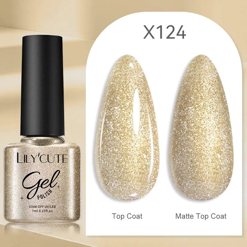 LILYCUTE 5ml Super Bright Silver Metallic Painting Liner Gel Nail Polish Drawing Stripe Graffiti Mirror Pull Line UV Gel Varnish