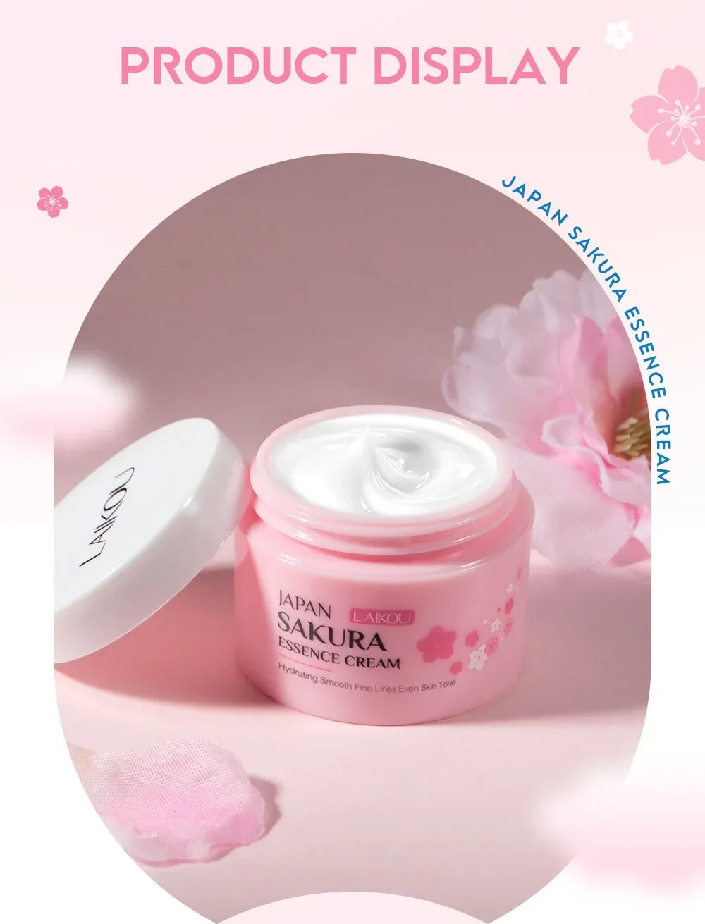 LAIKOU Japan Sakura Essence Cream Cherry Blossom Facial Cream Heavy Moisturizer Improving Dryness & Roughness Face Skin Care
