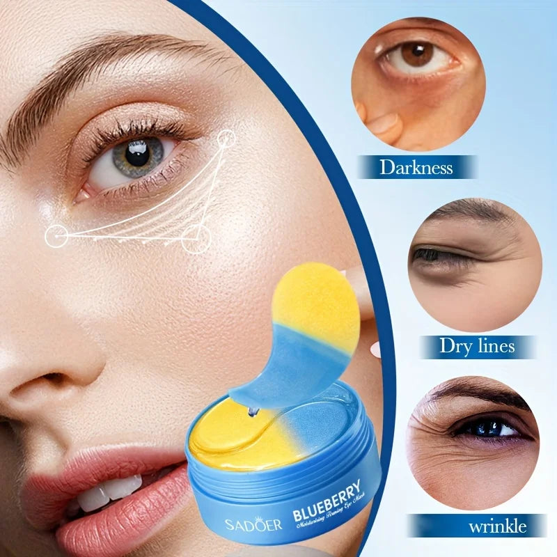 Blueberry Eye Mask,Nourishing And Moisturizing Eye Light Beige,Hydrating Eye Mask 30pairs/bottle-1 bottle