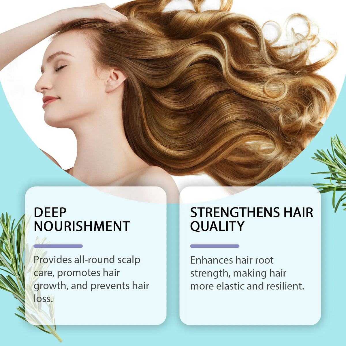 Organic Rosemary Hair Care Set Shampoo&Conditioner&Serum Nourish Strengthen Hair Roots Improve Dry Frizzy Hair Smooth Treatment