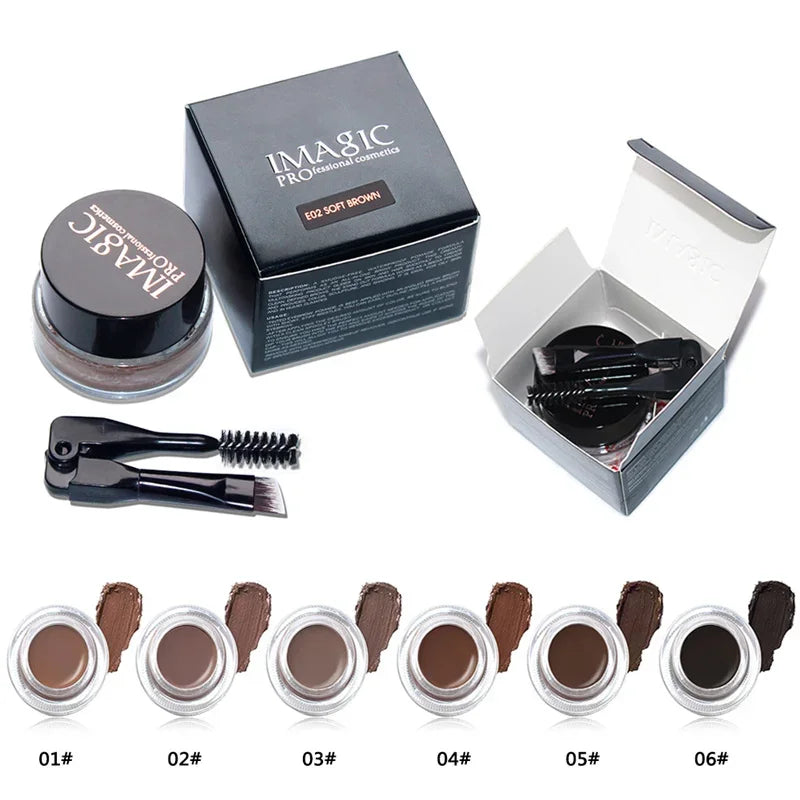 6 Colors Professional Eyebrow Gel Eyebrow Enhancer Brow Enhancers Tint Makeup Eyebrow Brown With Brow Brush Tools