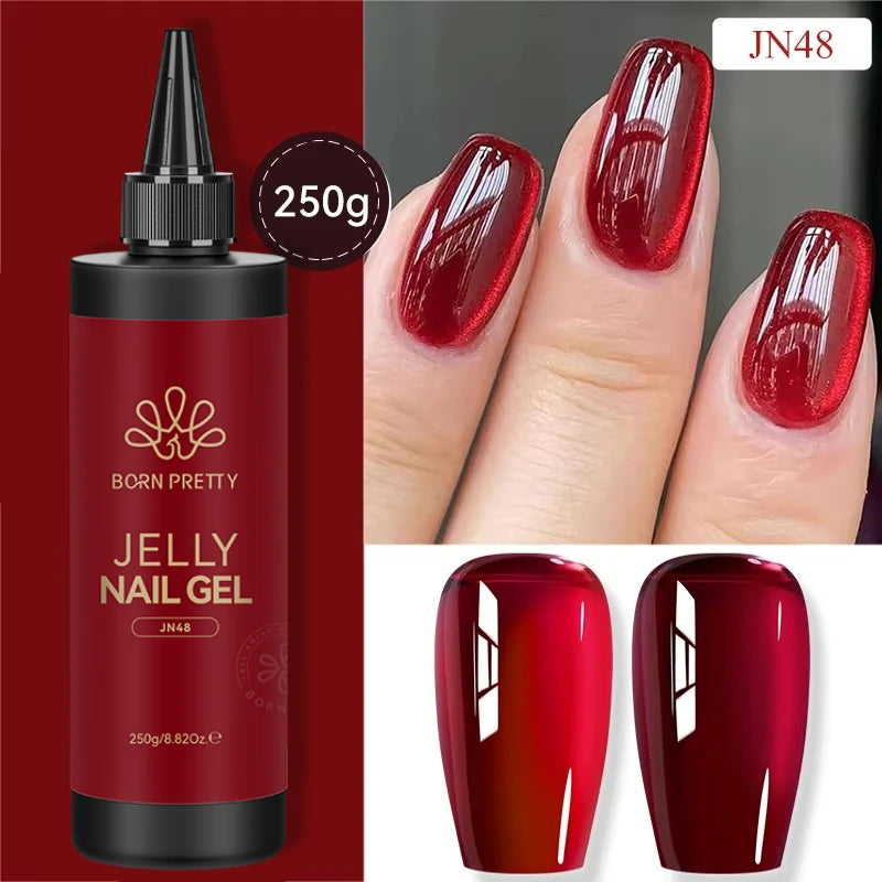BORN PRETTY 250g Super Top Coat Gel Nail Polish Base Gel Matte Top Coat Jelly Gel Rubber Base Gel Soak Off Big Volume Varnish
