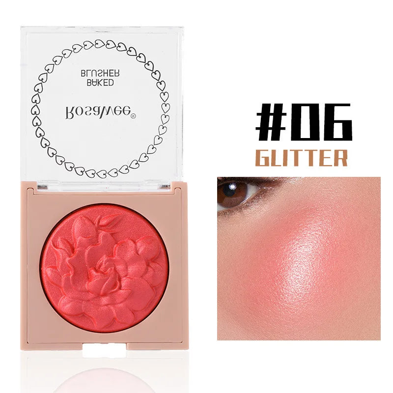 Multi-Color Glossy Blush Highlighter, Baking Process, Moisturizing and Glossy Makeup Effect, with Pearlescent Brightening Effect