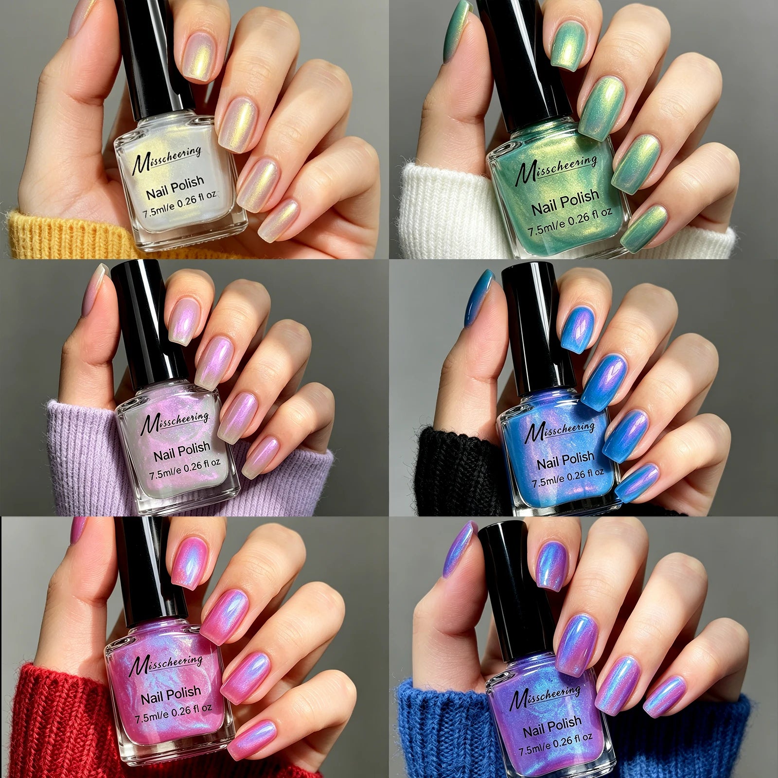 7.5ml Water-Based Nail Polish Pearlescent Non-peelable Long Lasting Quick Drying No Need of Lamp to Cure DIY Nail Polish