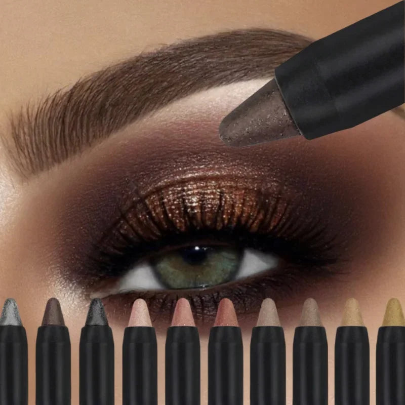 Colorful Shimmer Eyeshadow Stick Double Ended Metallic Pearlescent Highlighter Makeup Pigment Silkworm Eyeshadow Pen