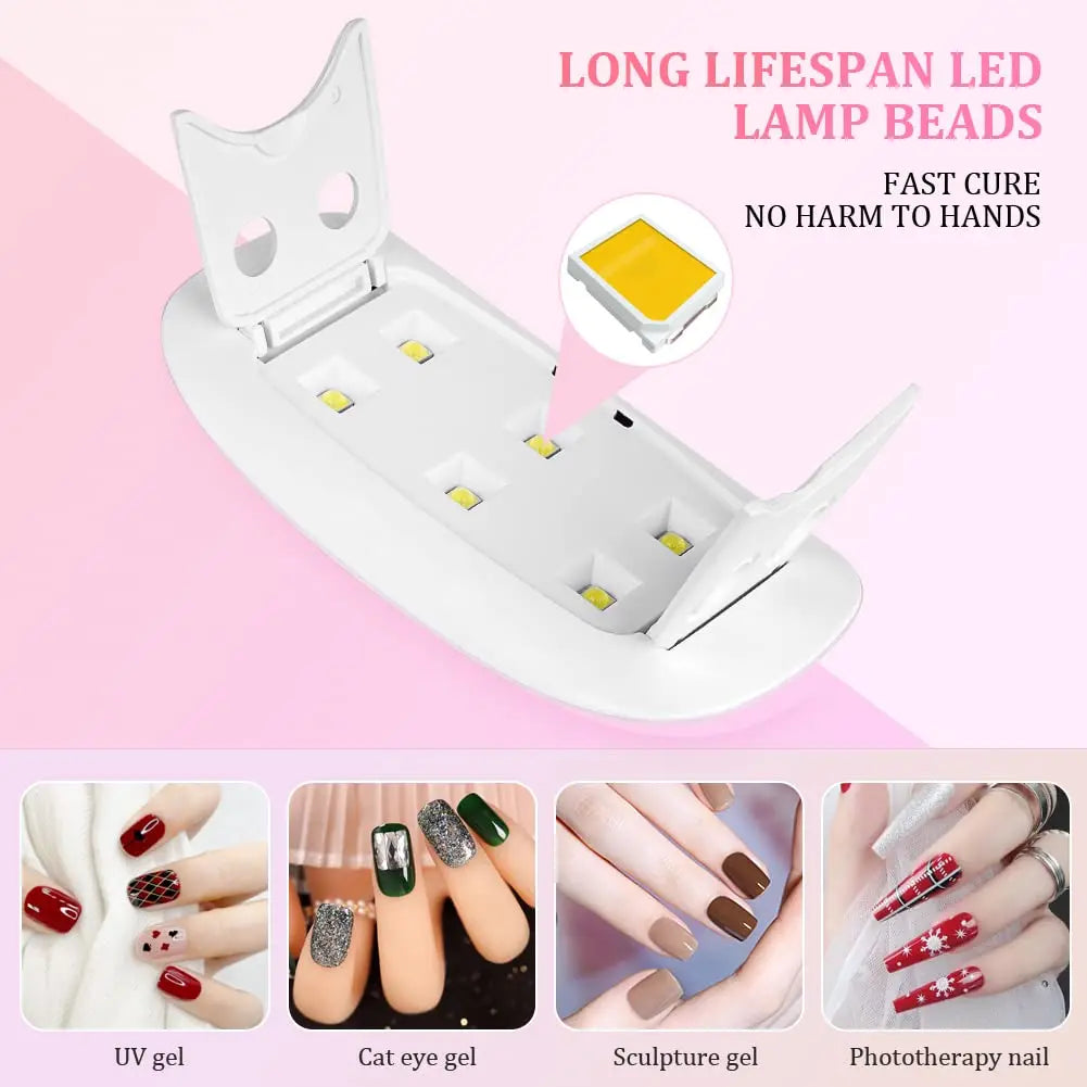 Nail Lamp Foldable 6W UV Led Lamp For Nails Machine UV Leds Gel Quick Drying Dryer Lamp Manicure Tool Professional Equipment