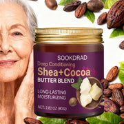 Shea+Cocoa Butter Blend, deep nourish, long-lasting moisture, dry body parts, unisex,80g daily carry, all skin types