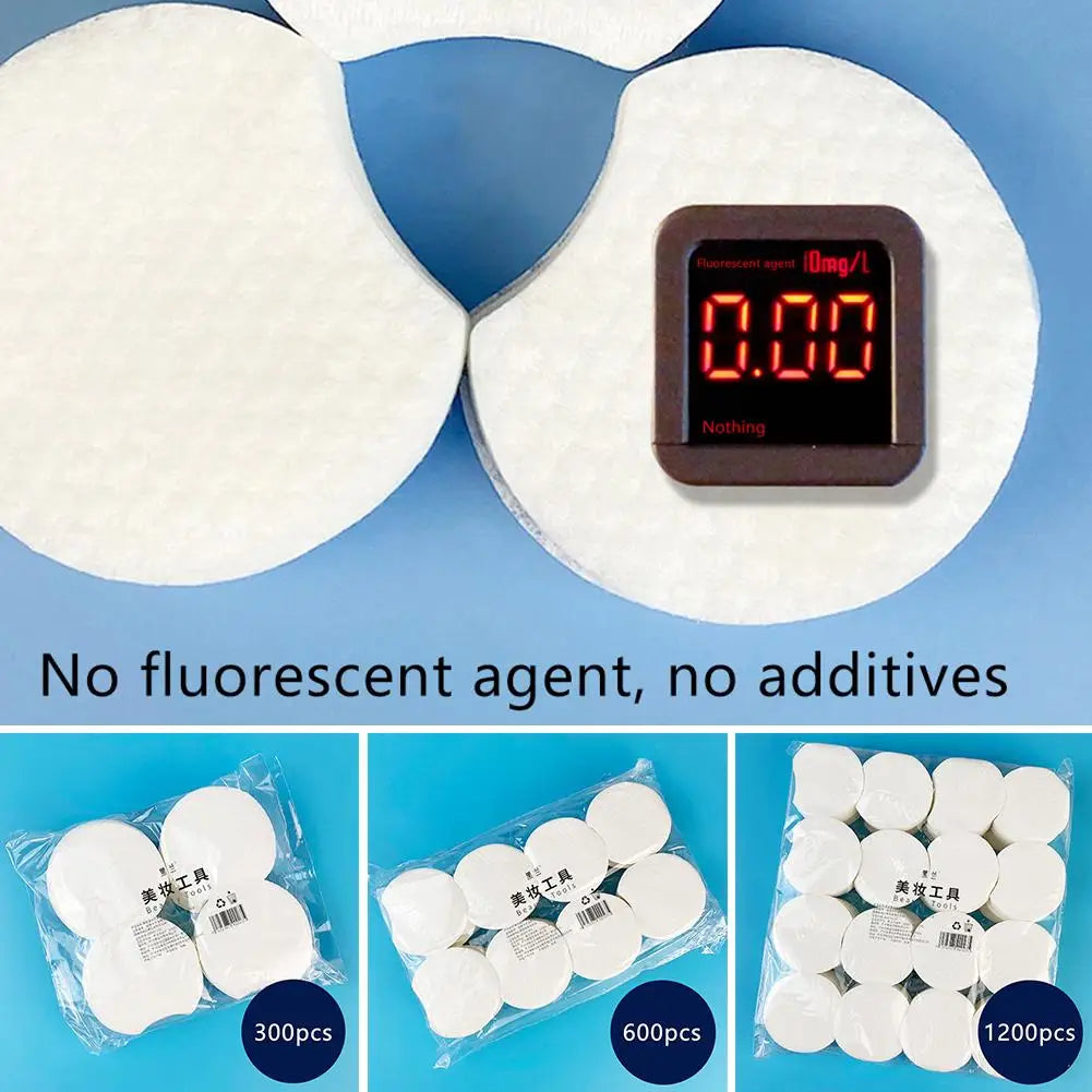 300/600/1200Pcs Pearl Pattern Makeup Remover Cotton Facial Cleaning Thick Cotton Pad Women Travel Makeup Remover For Dry Wet Use
