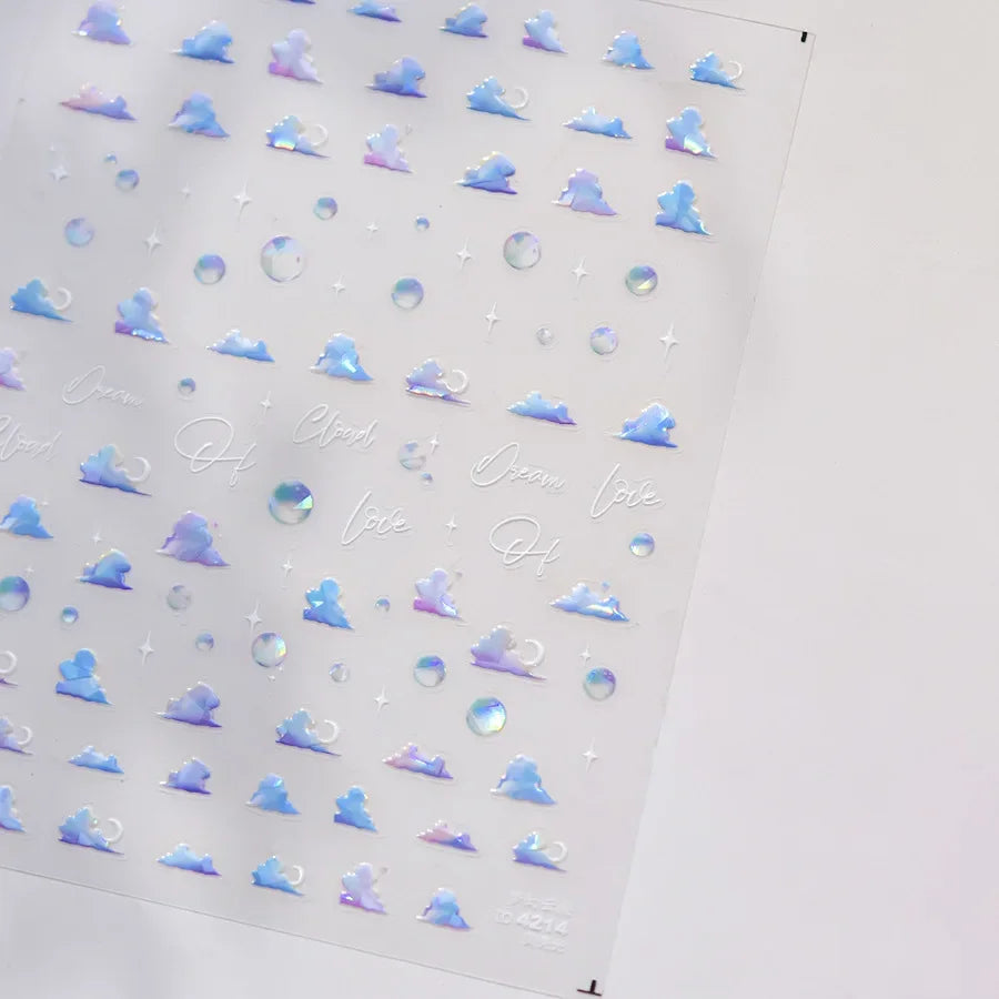5D Jelly Flower Nail Stickers Delicate Petal Blossom Shiny Like Translucent Floral Self Adhesive Decoration Manicure Decal DIY