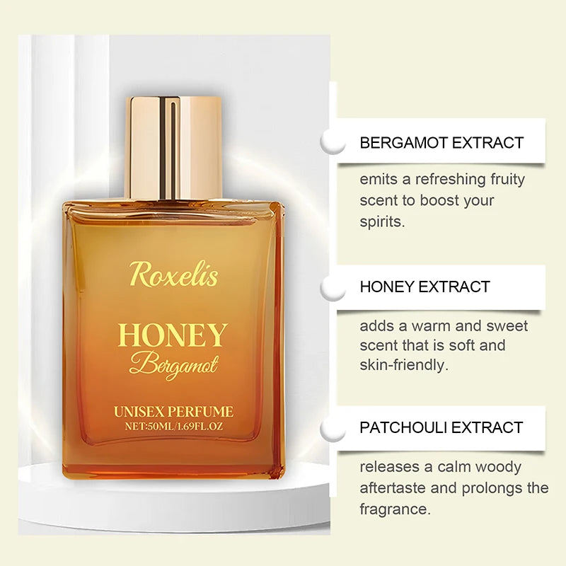 Honey Bergamot Unisex Perfume Spray,Castor Oil Patchouli Mild Natural Clean Fresh Women Fragrance Mist,Charming Daily Men Scent