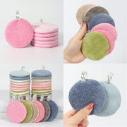 80 Round Absorbent Face Wash Pads 6Pcs, Machine Washable, Reusable Makeup Remover Tool, Suitable for All Skin Types