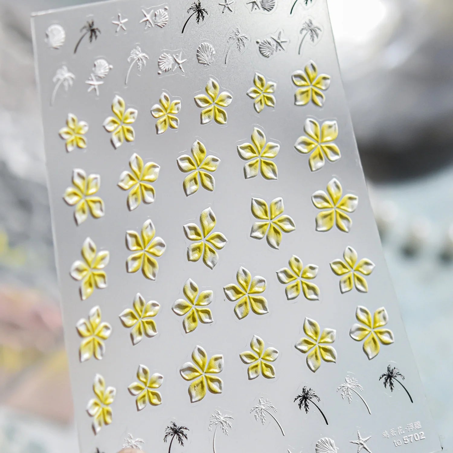 5D Summer Ocean Nail Stickers Seaside Vacation Colorful Fish Bubble Starfish Little Octopus Nail Decal Fresh Sea Manicure Decor