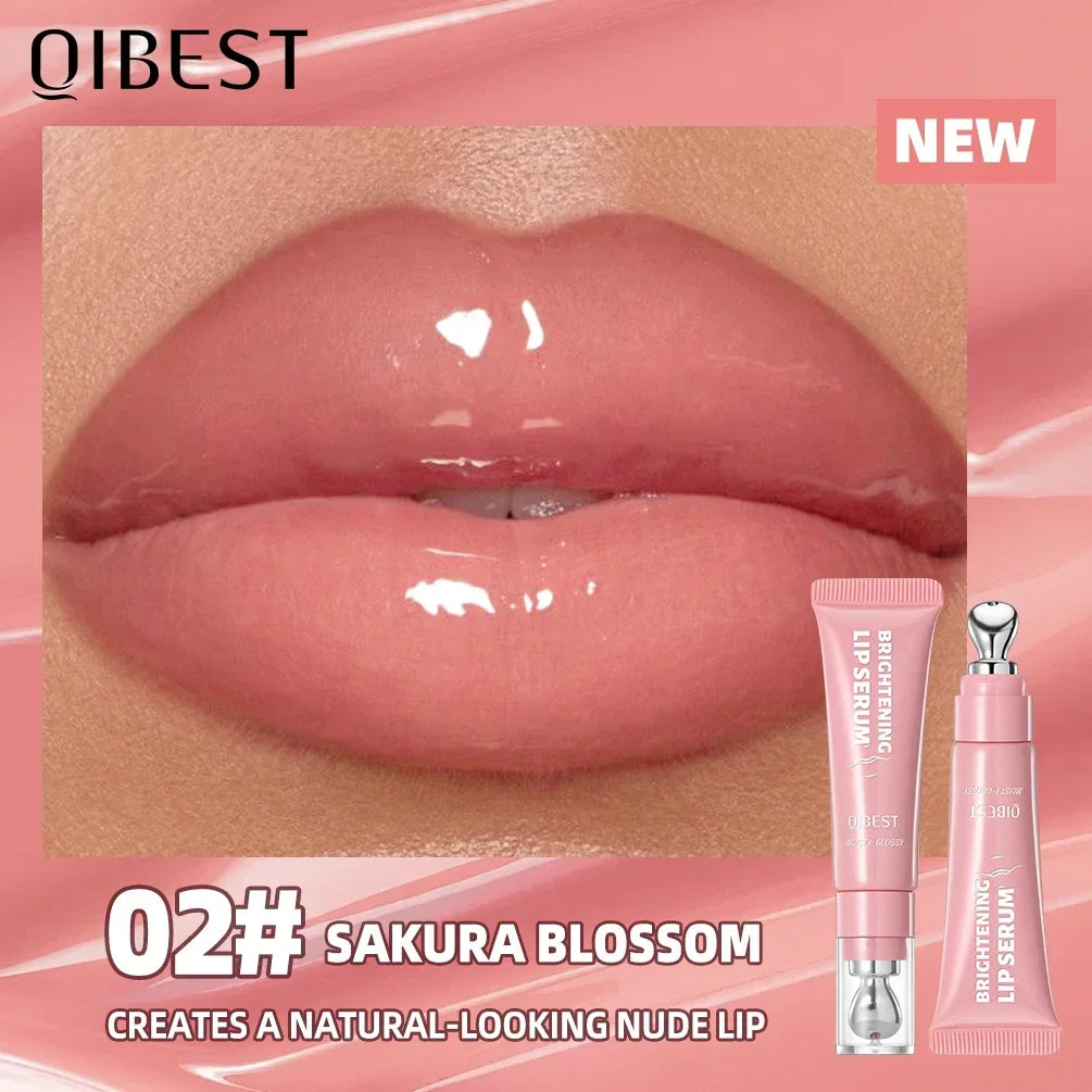 QIBEST 4 Colors Mirror Pearl Fine Shimmering Hydrating Pipe Lip Gloss Moisturizing Crystal Gloss Lip Glaze Layering Lip Makeup