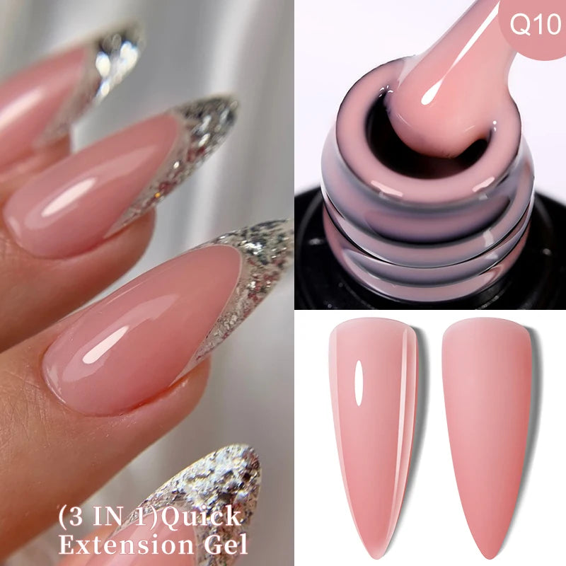 LILYCUTE 7ML Jelly Nude Pink Quick Extension Gel Nail Polish Transparent  Finger Prolong Long Lasting Construction Gel Varnish