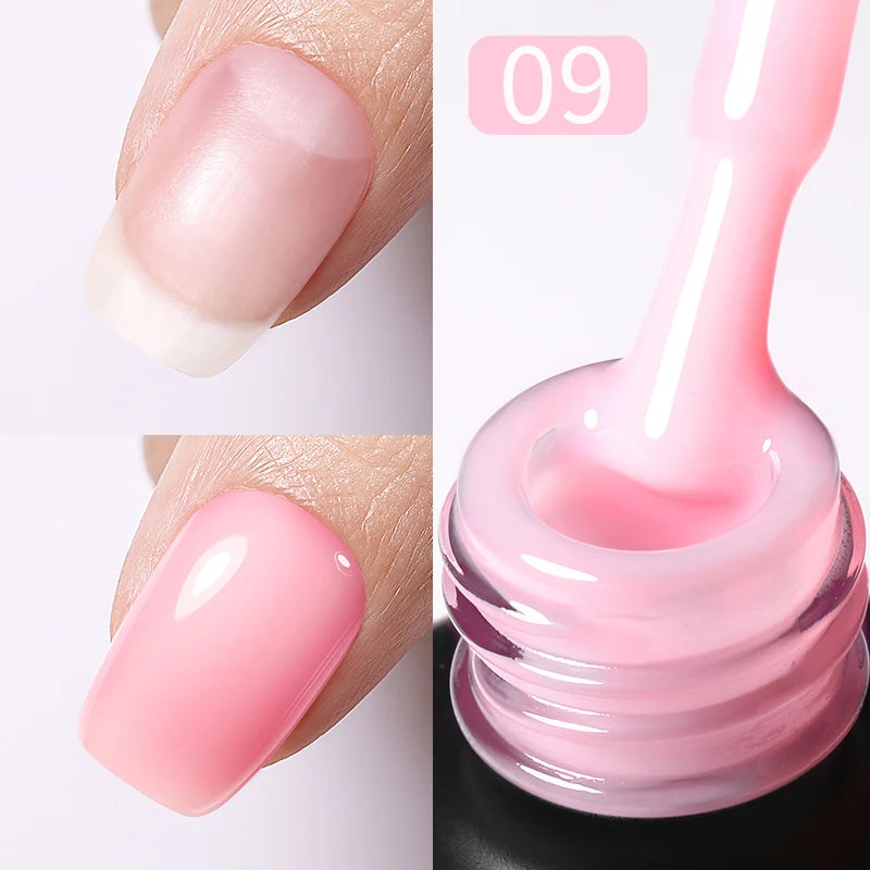 BORN PRETTY 15ml Jelly Color Rubber Base Gel Camouflage Color French Pink Milky Self-leveling UV Gel Varnish Soak Off Nail Art