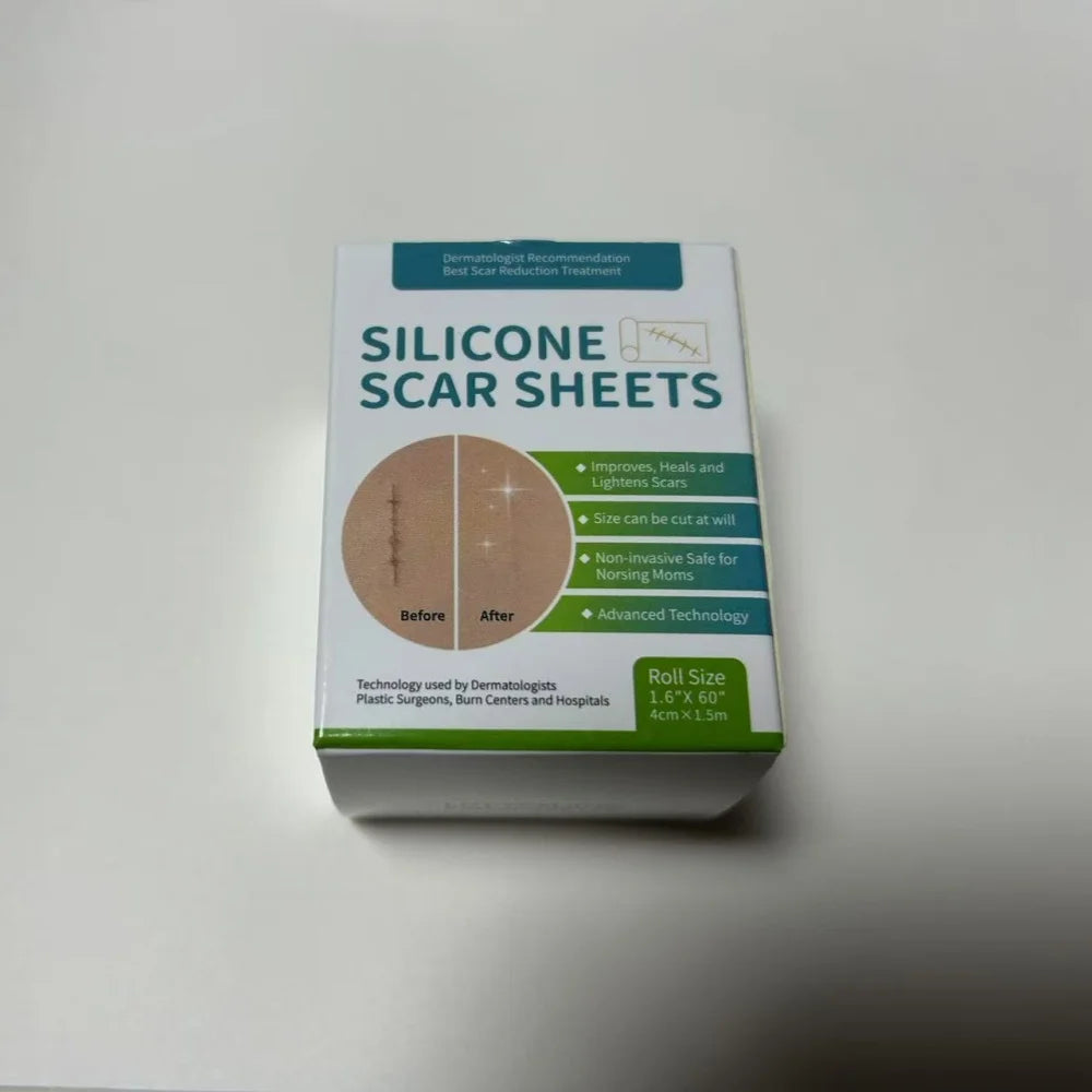 1 Roll = 4cm x 1.5m Silicone Scar Sheets , Self-Adhesive Scar Cover Tape , Reusable Skin Care Strips