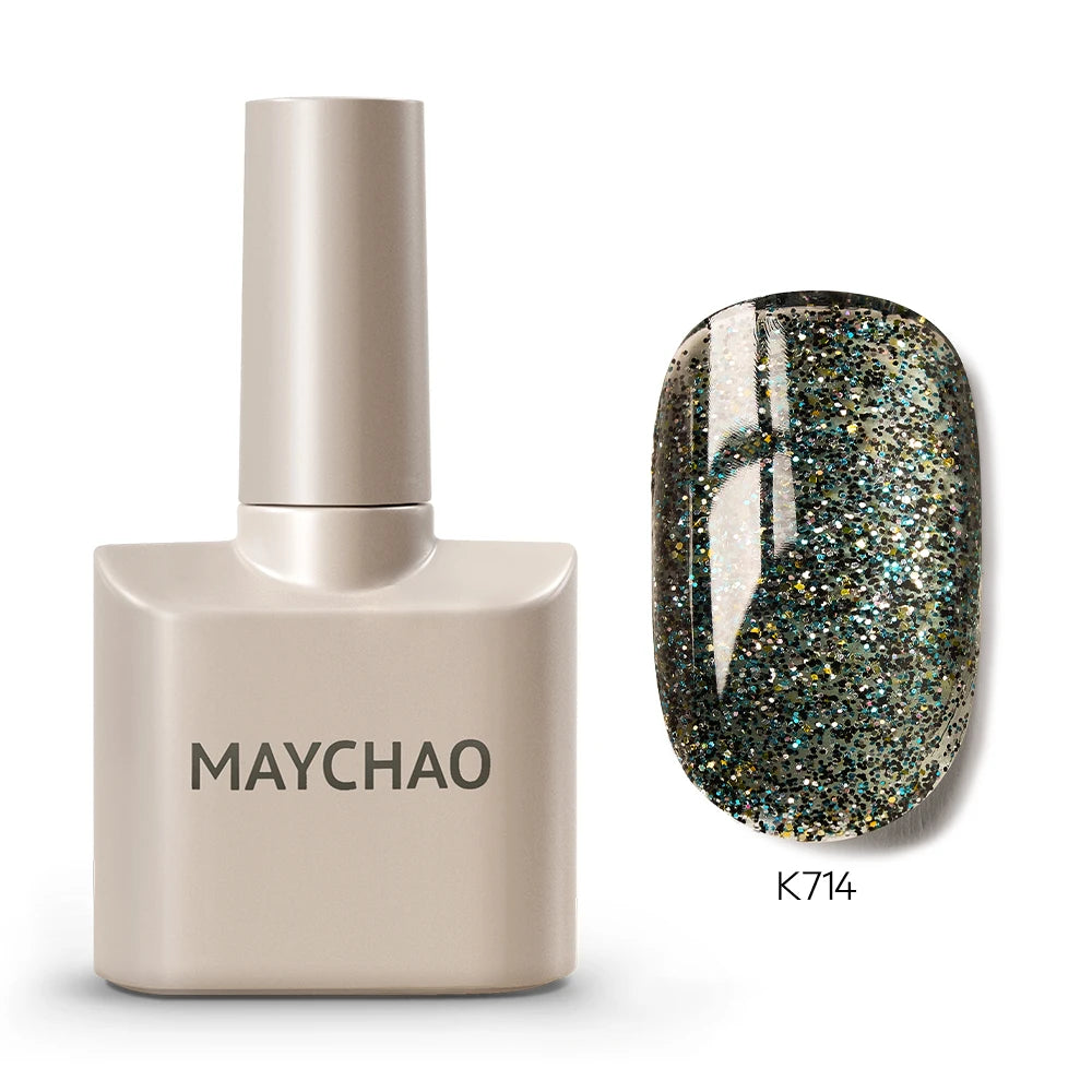MAYCHAO Cherry Red Gel Nail Polish 12ml Glossy Semi Permanent Soak Off UV LED Frosted Gel Nails Base Painting Varnish
