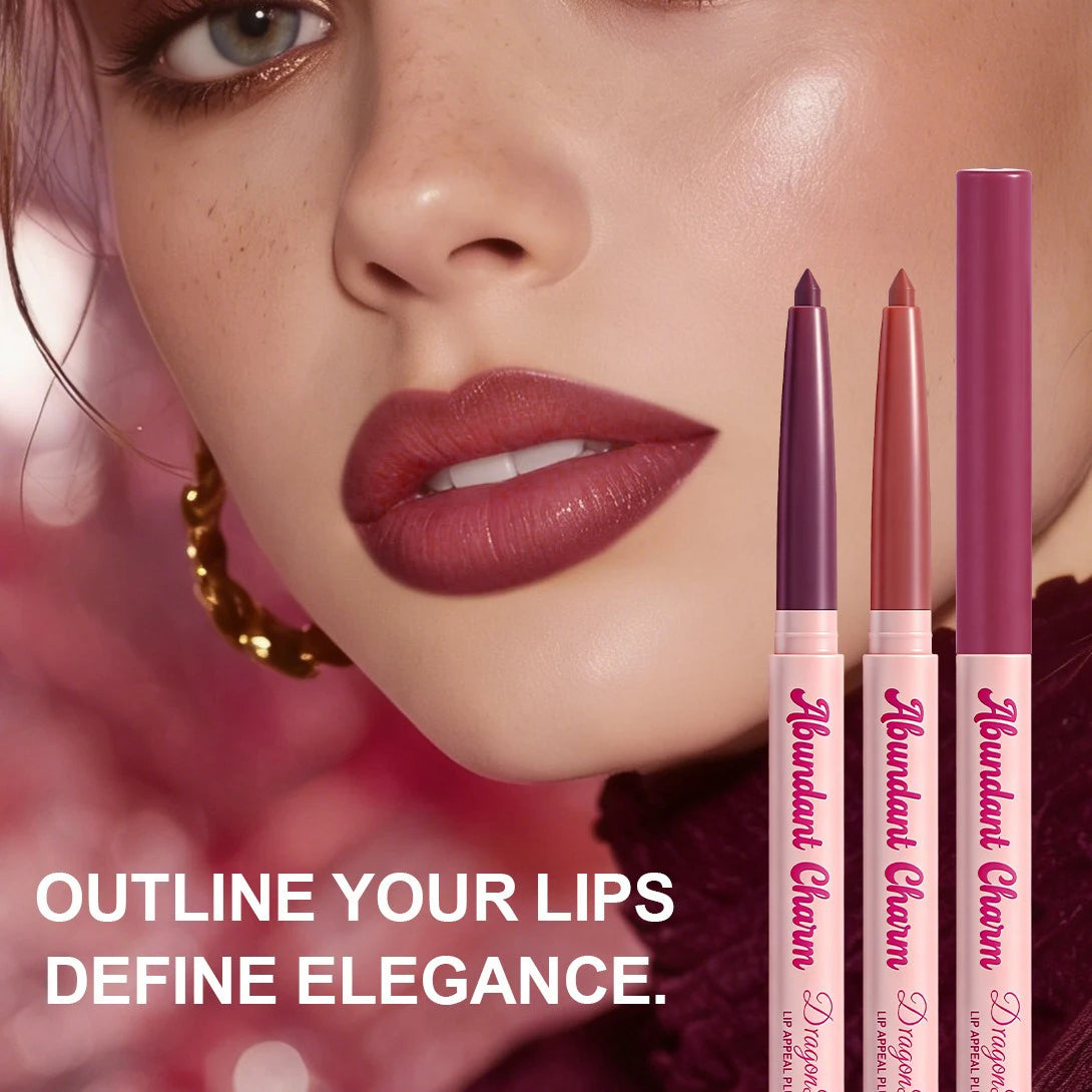 Long-Lasting Waterproof Matte Nude Lip Liner Lisptick Pen High Pigmentation Retractable Smooth Application Makeup Cosmetics