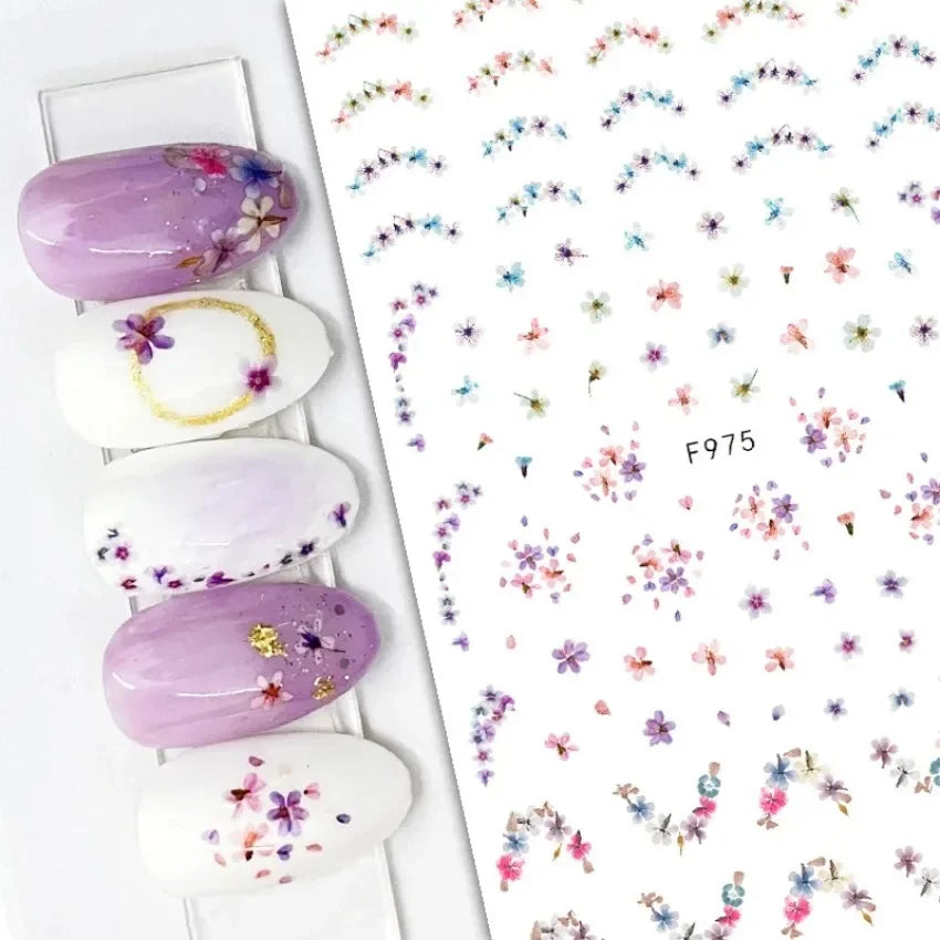 1PCS Black White Butterfly Laser Nail Stickers Y2K Nail Art Decoration Abstract Lines Bronzing Flowers Stickers For Nails