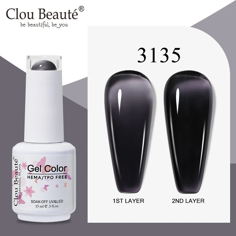 Clou Beaute Semi-transparent Jelly Color UV Gel Manicure Gel Nail Nail Supplies For Professionals Semi-permanent Varnish 15ml