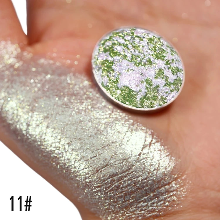 Weaving Chameleon Eyeshadow  Matte Powder Metallic Highgloss Glitter Highlight Longlasting Combined by Self Gift Disk