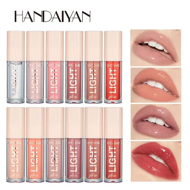12 Colors Mirror Pearl Lip Gloss Long-lasting Moisturizing Shine Glitter Lip Glaze Waterproof Glass Liquid Lipstick Women Makeup
