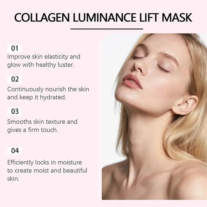 Korean Sheet Mask Collagen Overnight Facial Mask Moisturizing Grape Seed Oil Nourishing Skincare Mask Soft Smooth Skin Revitaliz