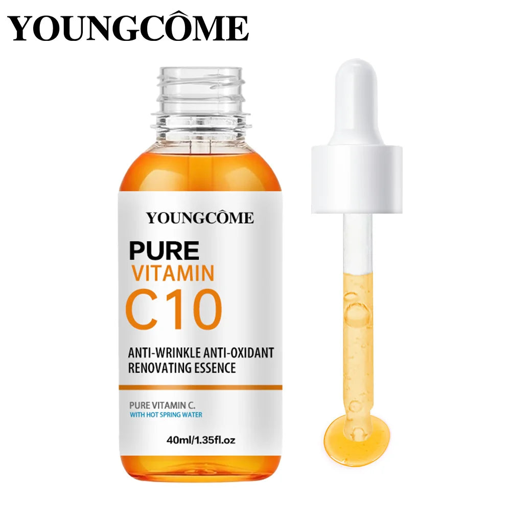 Vitamin C10 Whitening Serum Remove Freckles Dark Spots Face Essence Fade Melasma Melanin Brighten Repair Dull Skin Care
