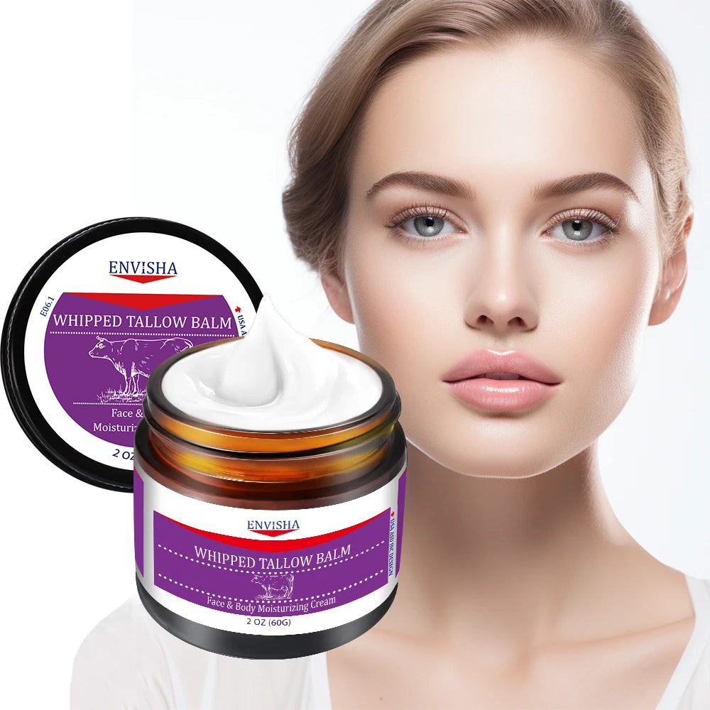 Face Cream Whipped Tallow Balm Collagen Hyaluronic Acid Skin Care Anti-Wrinkle Aging Moisturizing Shrink Pores Whitening Smooth