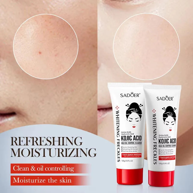 Kojic Acid Skin Care Facial Wash Mild Oil Control Deep Cleaning Moisturizing Cleansing Nonirritating Face Cleanser Face Wash