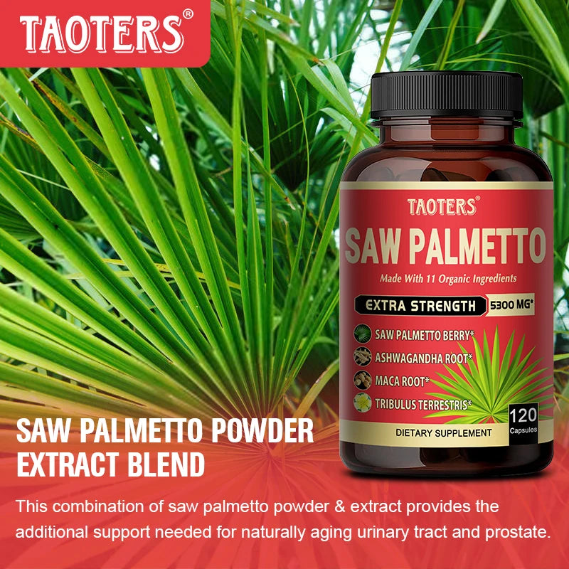 11-in-1 Saw Palmetto Capsules - Ashwagandha, Turmeric & Tribulus, Support Prostate, Urinary Tract & Hair Health Anti Hair Loss
