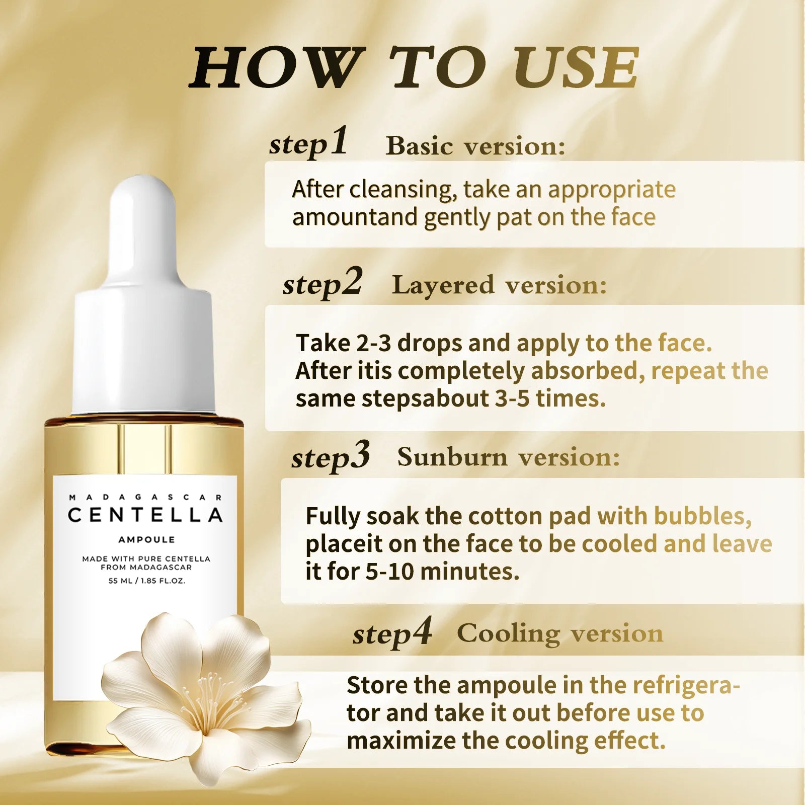 Centella Asiatica Brightening Serum: Calms Irritation, Reduces Breakouts, Balances Sebum & Diminishes Dark Marks for Clear Skin.