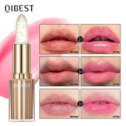 QIBEST Glitter Lip Blam Color Changing Lipstick Transferproof Lasting Non-Sticky Lipstick Moisturizing Shine Lip Stain Cosmetics