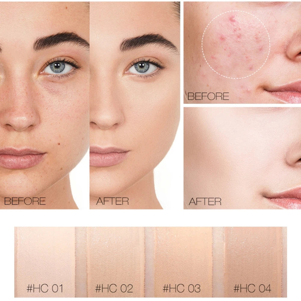O.TWO.O Liquid Face Concealer Cover Flaws Skin Corrector 4 Colors Waterproof Long-lasting Moisturizing Makeup Base Concealing