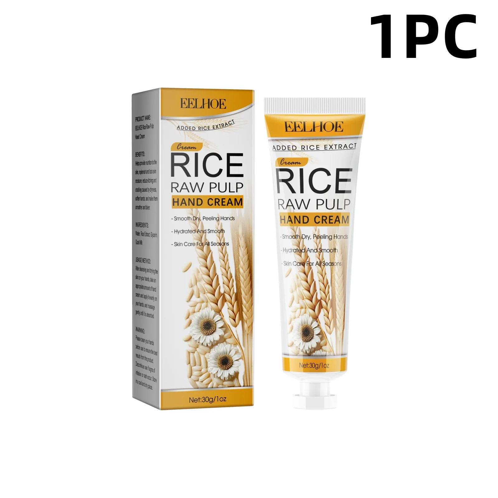 EELHOE Rice Extract Moisturizing Hand Cream for Dry Rough Hands  Brightening Skin Nourishing Itch Relief Gentle Care Hydration
