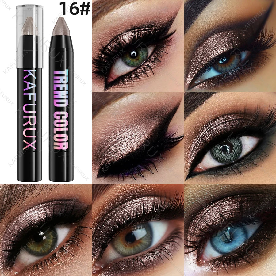 1PC Metallic Glitter Eyeshadow Pencil Waterproof Pearlescent Nude Eye Shadow Green Blue Brown Makeup Gift Eye Pen Cosemtic