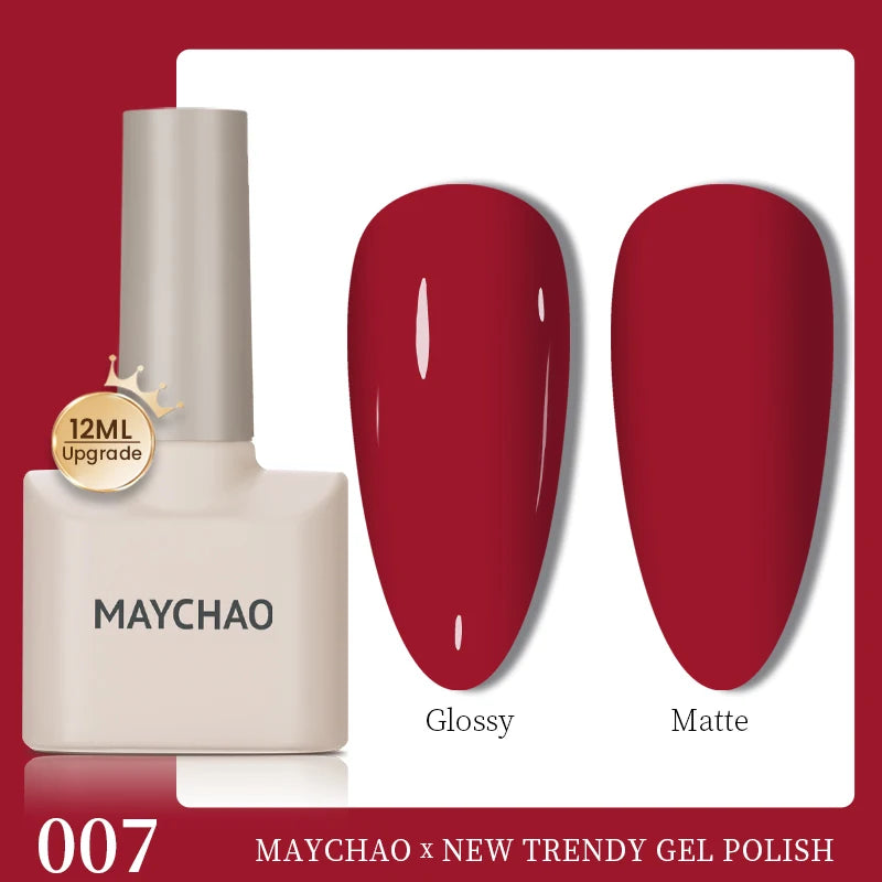 MAYCHAO 12ml Gel Nail Polish Set Professional Salon Nail Art Gels Varnish UV LED Semi Permanent Nail Lacquer Nail Supplies