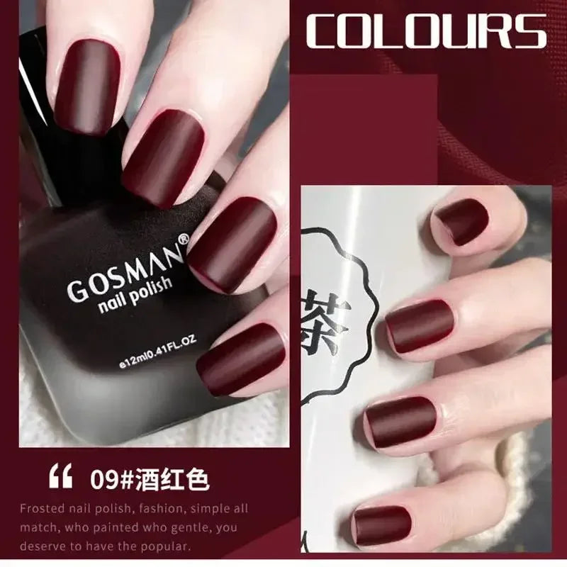 12ml Frosted Nail Polish Quick Dry Long Lasting No Baking Matt Semi-permanent Nail Art Nail Gel Varnish Manicure Tools