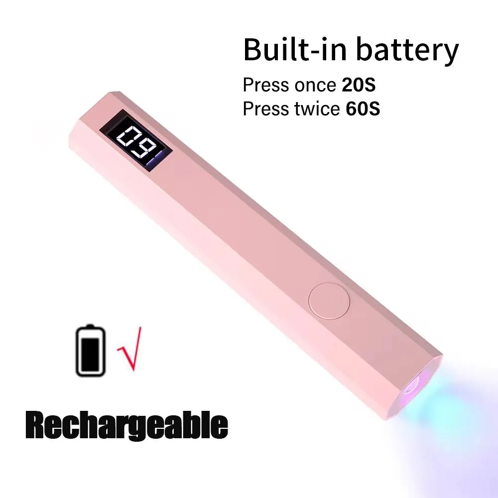 YIKOOLIN 1 Pc Pen Shape Portable UV/LED Nail Lamp for Gel Polish & Press on Nails Cordless USB Nail Dryer Dryer for Gel Polish