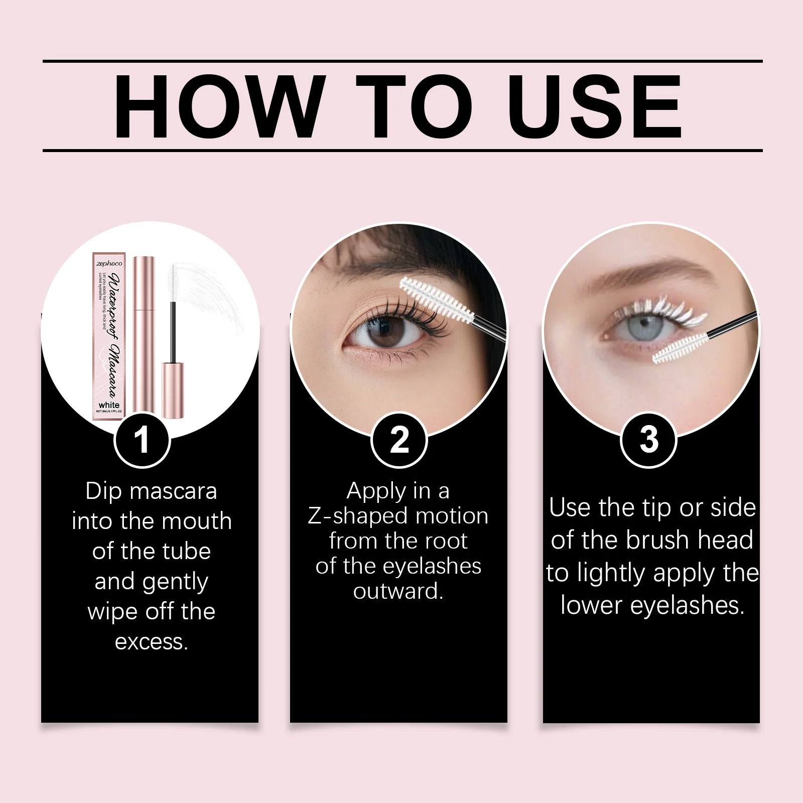 Curling Mascara Eyelashes Black Brown White Natural Lengthening Thick Long Lasting Waterproof Sweatproof Slender Tubing Mascara