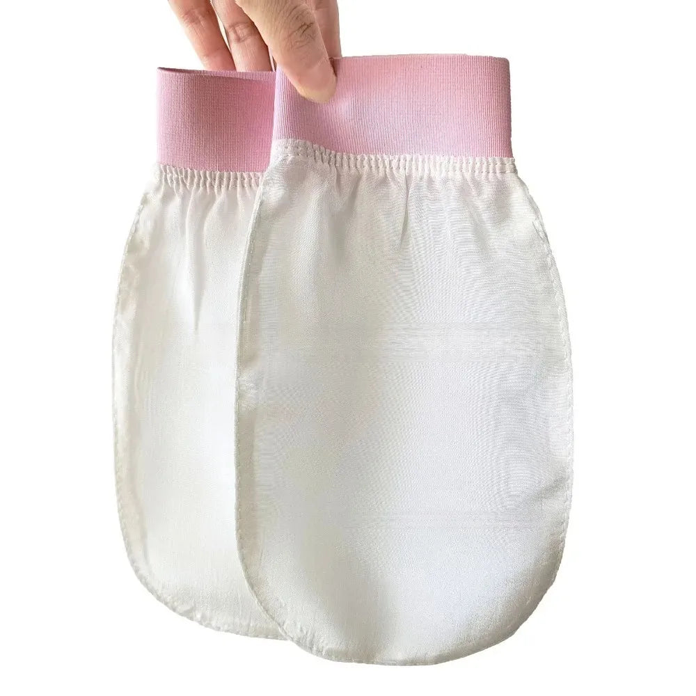 100% Silk Glove for Handcrafted Turkish Skin Peeling Scrubber Bath Sauna Exfoliator  Bath Face Wash Gloves Bathing Accessories
